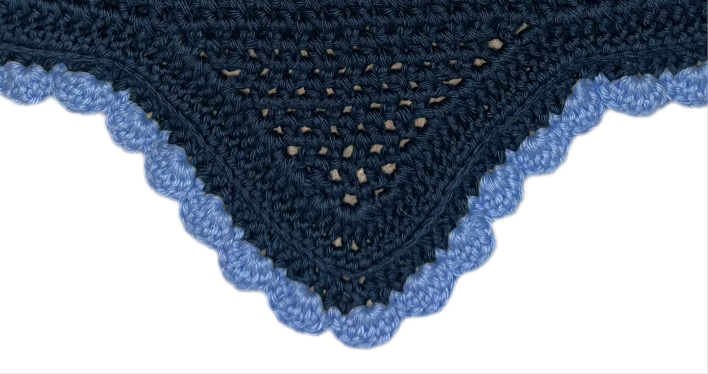 Navy, V-Shaped, Mini Size Bonnet