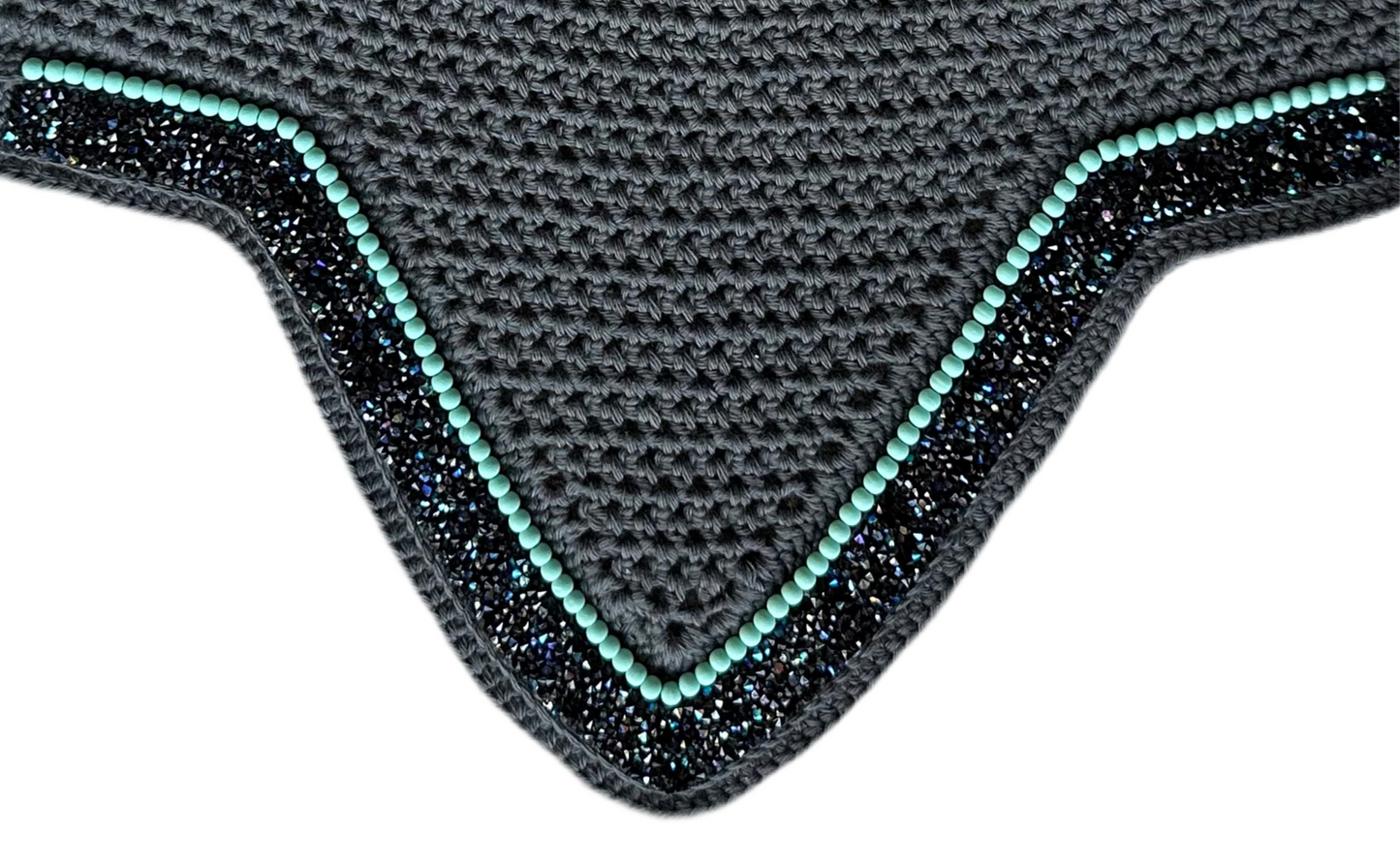 Dark Grey, V-Shape, Horse Size Bonnet