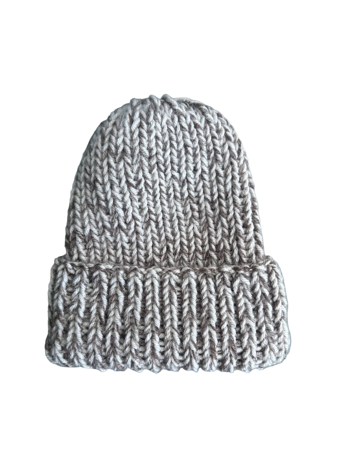Chunky Knit Beanie- Linen/Brown
