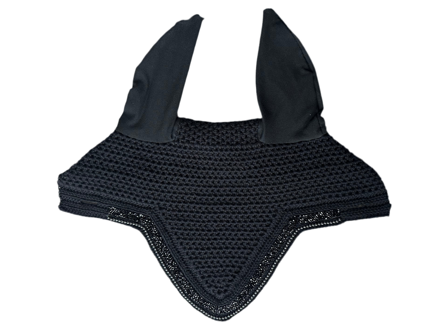 Black, V-Shape, Horse Size Bonnet