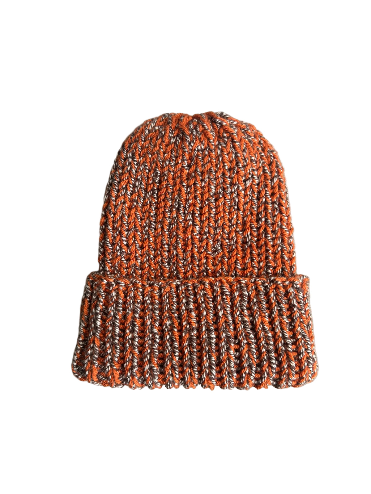 Chunky Knit Beanie- Burnt Pumpkin/Brown