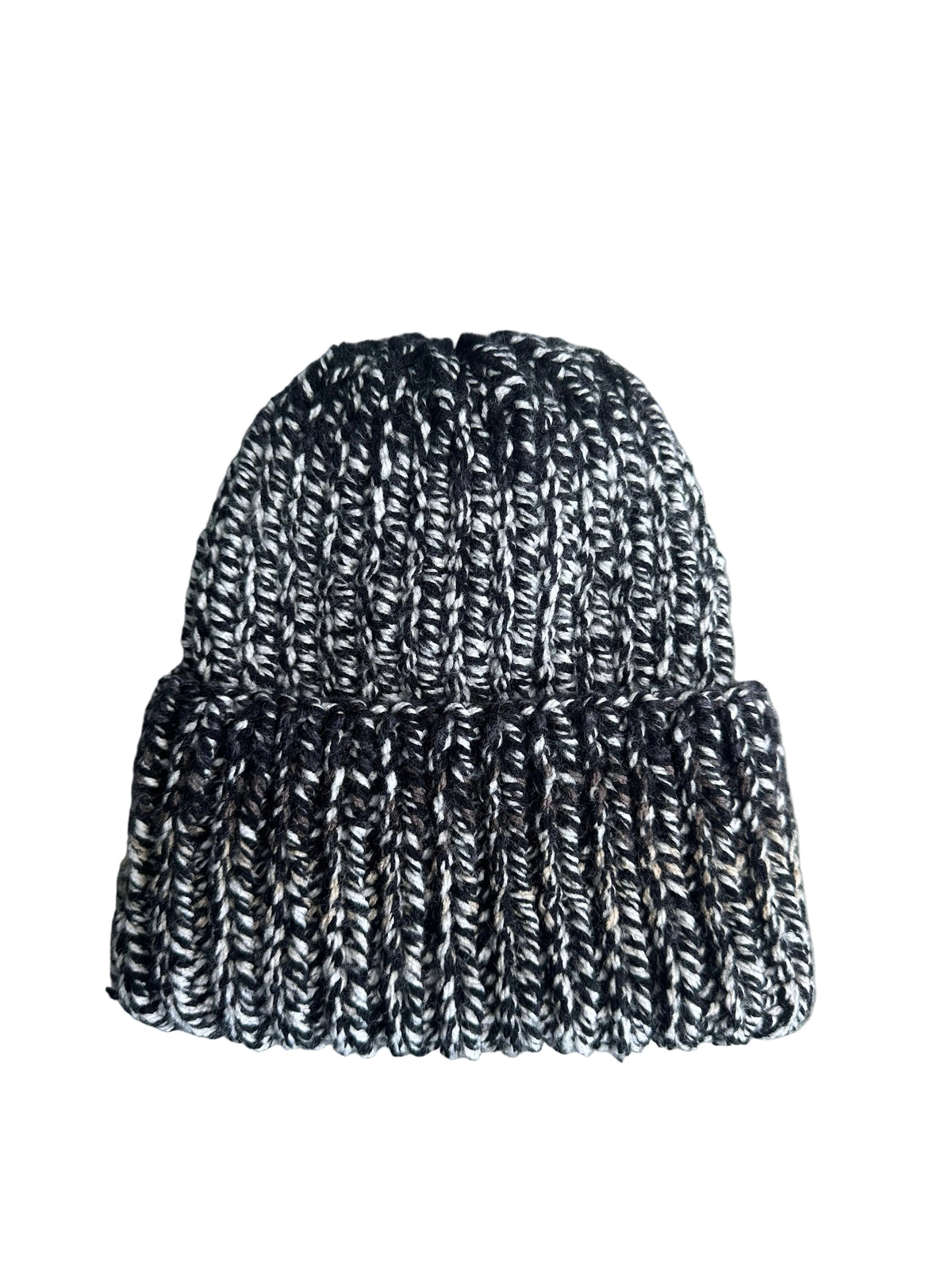 Chunky Knit Beanie- Grey & Black